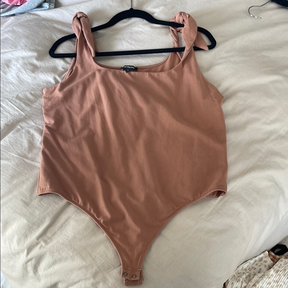Express Tan Bodysuit One Piece with Classic Design